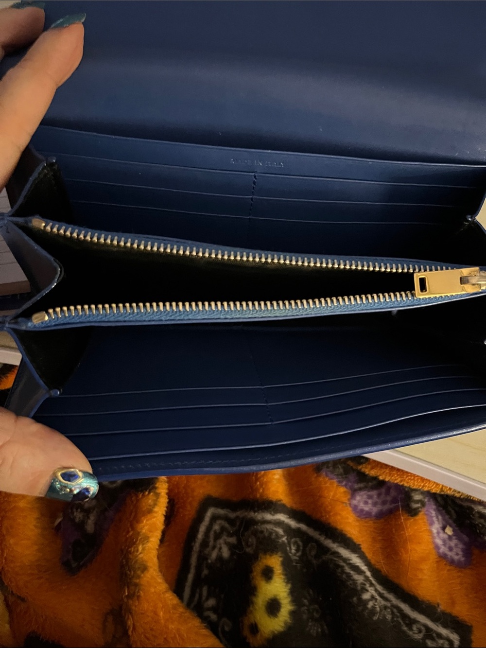 Saint Laurent Navy Blue Leather Zip Wallet - Picture 12 of 12